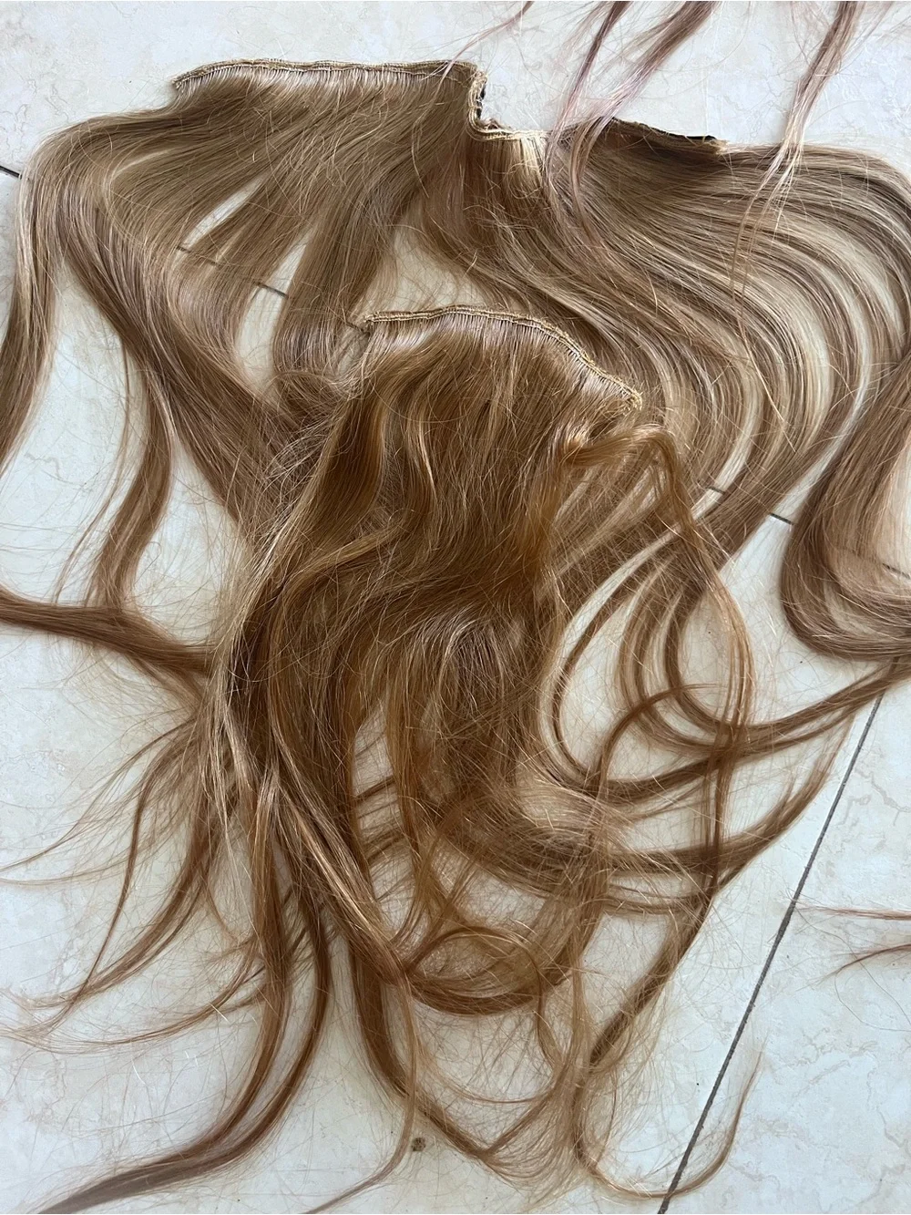 Source Unknown Mixed Blonde and Light Brown Human Hair Extensions